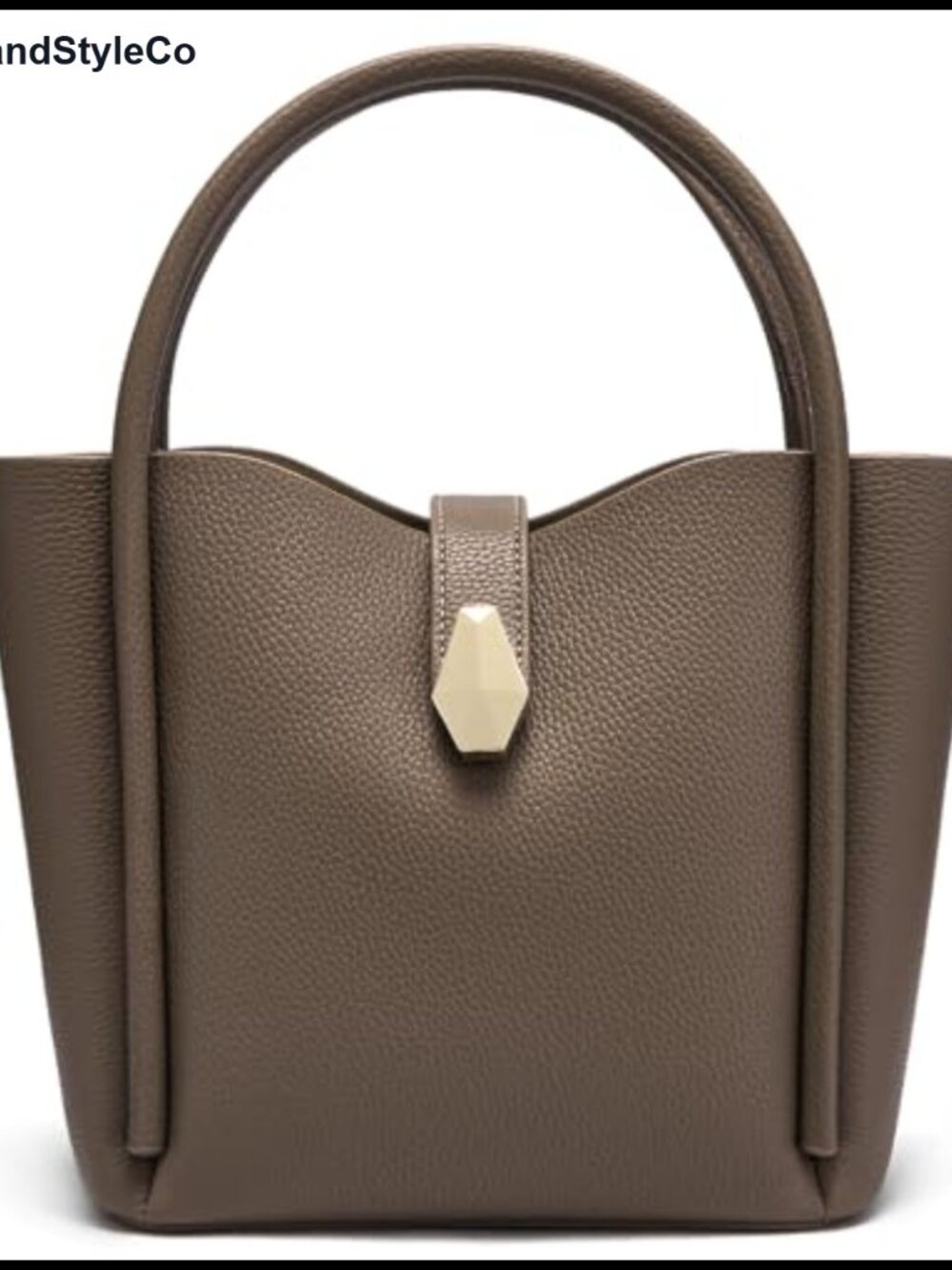 Top-Grain Leather Bucket Bag Tote Shoulder Purse Crossbody Handbag for Women
